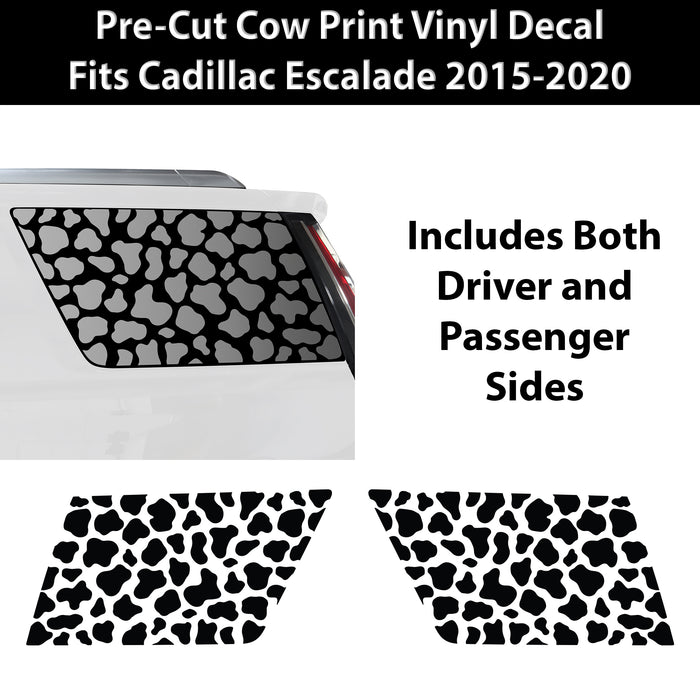 Animal Leopard Cheetah Cow Window Vinyl Decal Stickers Fits Cadillac Escalade 2015 - 2020 - Bogar Tech Designs