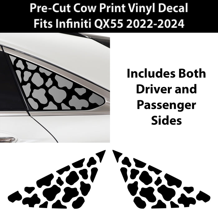 Animal Leopard Cheetah Cow Window Vinyl Decal Stickers Fits Infiniti QX55 2022 - 2024 - Bogar Tech Designs