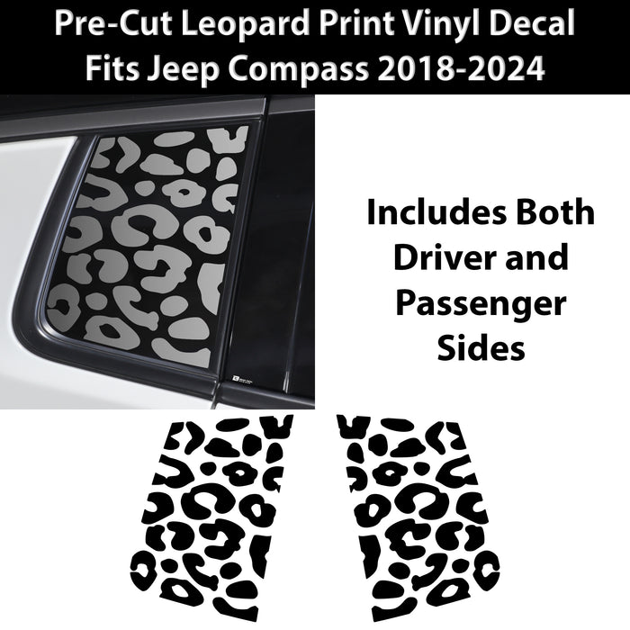 Animal Leopard Cheetah Cow Window Vinyl Decal Stickers Fits Jeep Compass 2018 - 2025 - Bogar Tech Designs