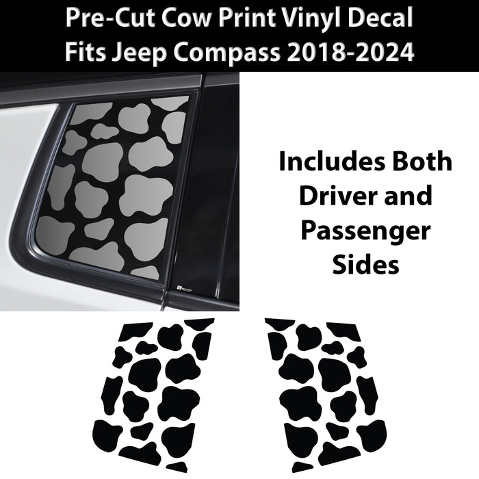 Animal Leopard Cheetah Cow Window Vinyl Decal Stickers Fits Jeep Compass 2018 - 2025 - Bogar Tech Designs