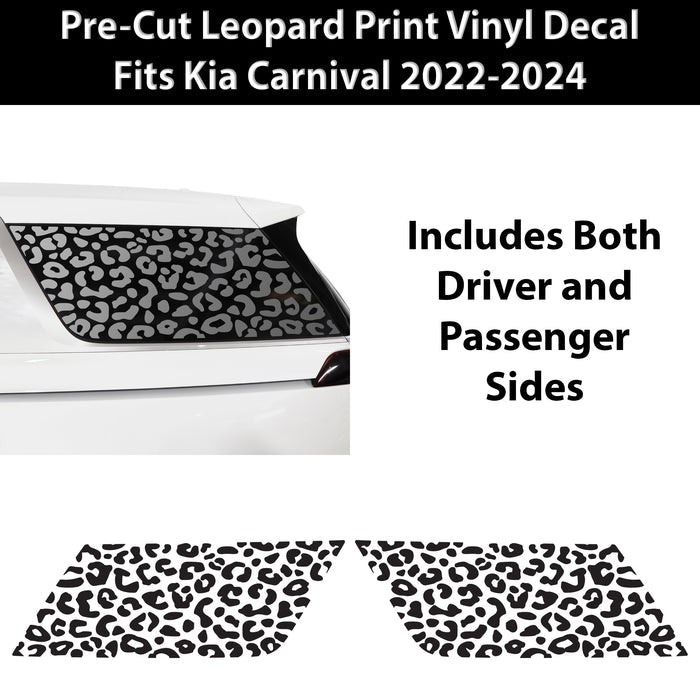 Animal Leopard Cheetah Cow Window Vinyl Decal Stickers Fits Kia Carnival 2022 - 2025 - Bogar Tech Designs