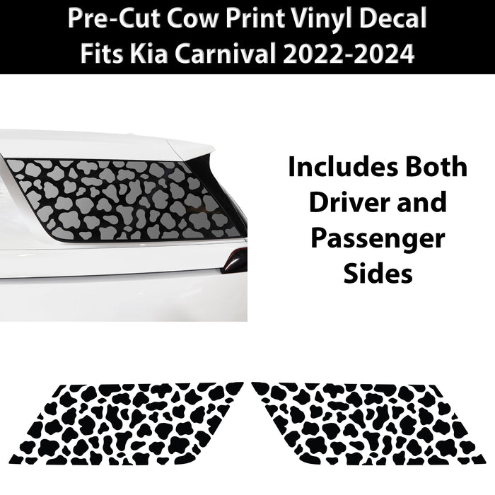 Animal Leopard Cheetah Cow Window Vinyl Decal Stickers Fits Kia Carnival 2022 - 2025 - Bogar Tech Designs