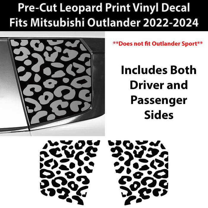 Animal Leopard Cheetah Cow Window Vinyl Decal Stickers Fits Mitsubishi Outlander 2022 - 2024 - Bogar Tech Designs