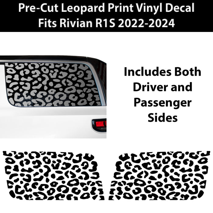 Animal Leopard Cheetah Cow Window Vinyl Decal Stickers Fits Rivian R1S 2022 - 2024 - Bogar Tech Designs