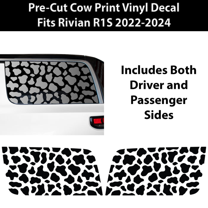 Animal Leopard Cheetah Cow Window Vinyl Decal Stickers Fits Rivian R1S 2022 - 2024 - Bogar Tech Designs