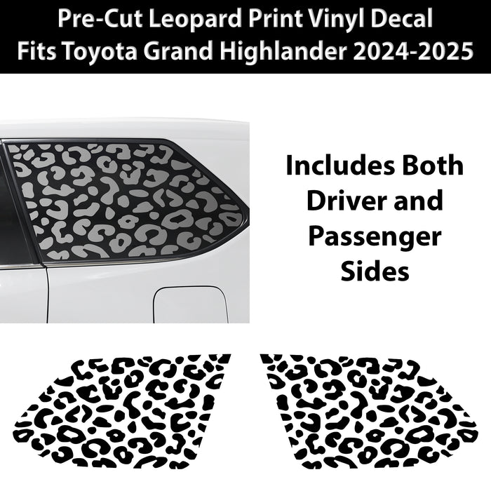 Animal Leopard Cheetah Cow Window Vinyl Decal Stickers Fits Toyota Grand Highlander 2024 2025 - Bogar Tech Designs