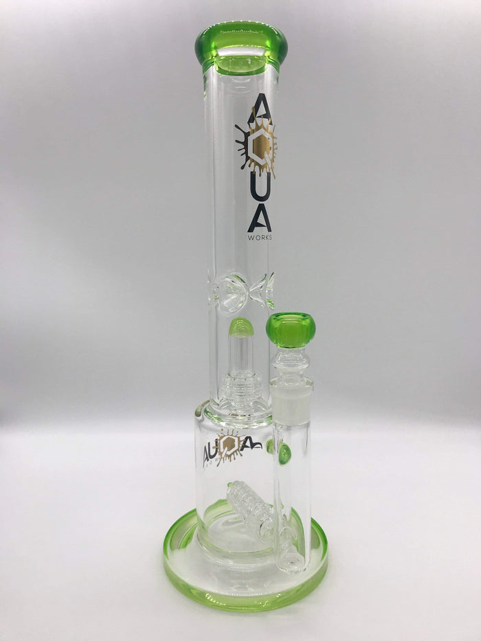 Smoke Station Water Pipe Aqua Glass Dual Matrix Water Pipe