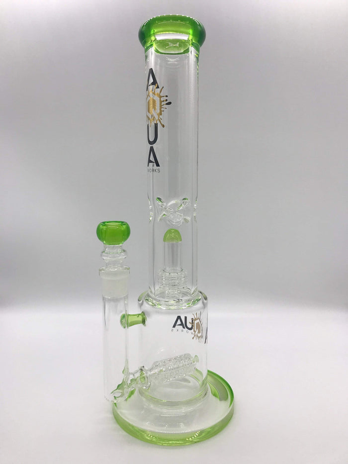 Smoke Station Water Pipe Aqua Glass Dual Matrix Water Pipe
