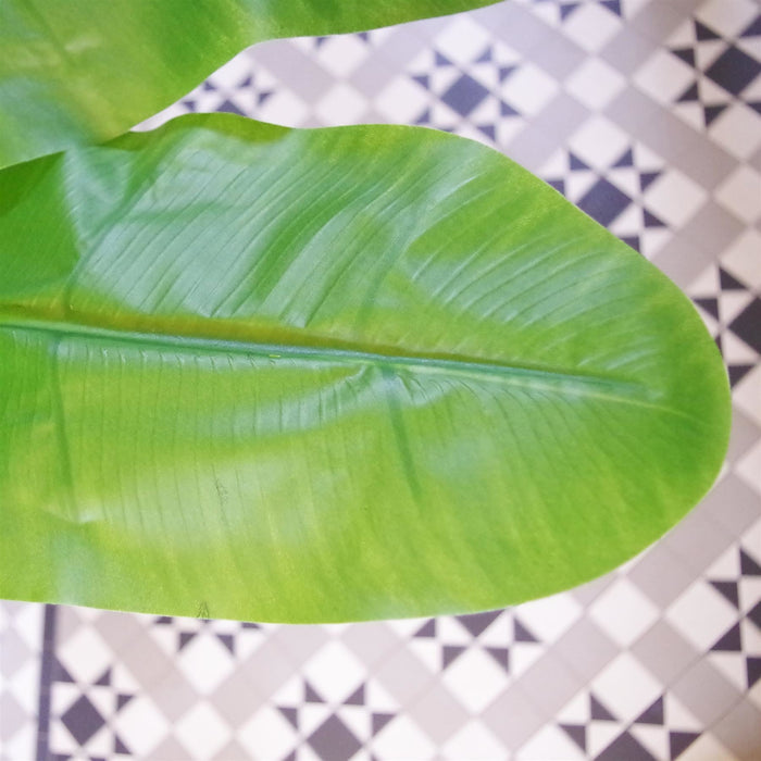 Artificial Banana Tree Tropical Plant HUGE 6ft Gold Metal Planter-3