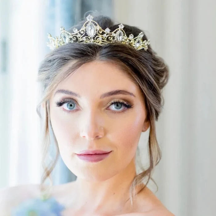 Wedding Hair Accessories - Delicate Crystal Bridal Tiara - Silver & Gold
