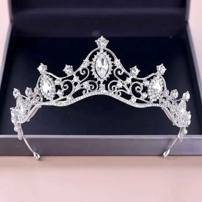 Wedding Hair Accessories - Delicate Crystal Bridal Tiara - Silver & Gold