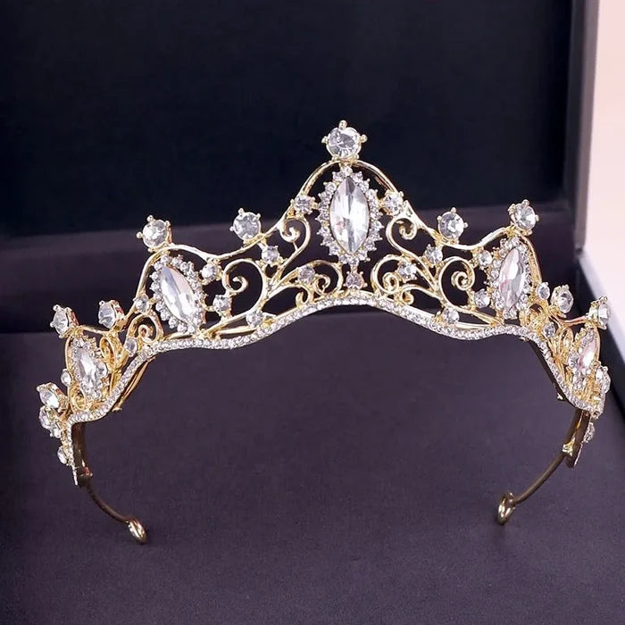 Wedding Hair Accessories - Delicate Crystal Bridal Tiara - Silver & Gold
