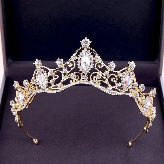 Wedding Hair Accessories - Delicate Crystal Bridal Tiara - Silver & Gold
