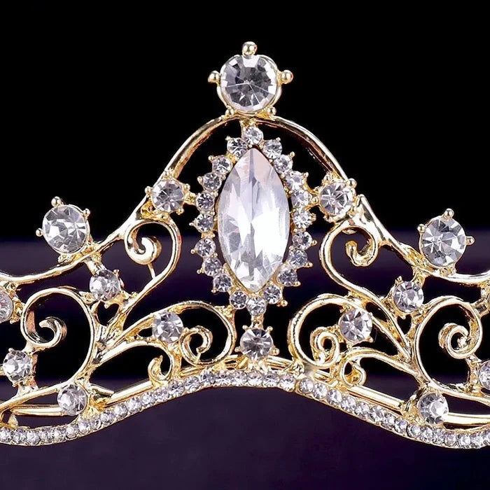 Wedding Hair Accessories - Delicate Crystal Bridal Tiara - Silver & Gold