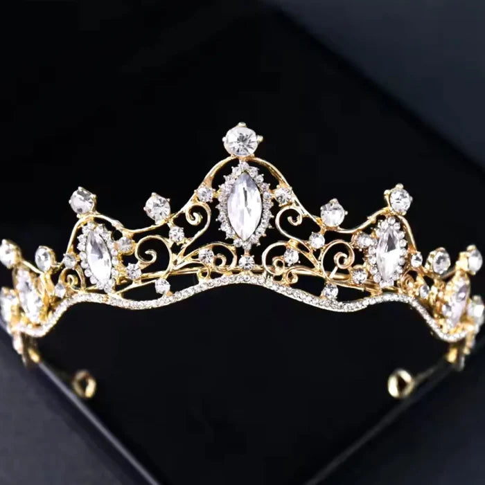 Wedding Hair Accessories - Delicate Crystal Bridal Tiara - Silver & Gold