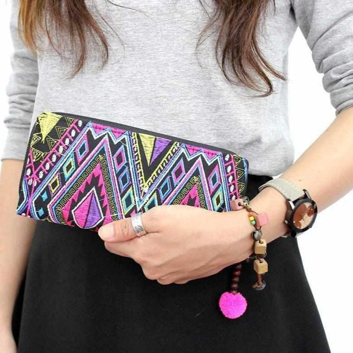 Aztek Diamond Embroidered Wallet - Thailand