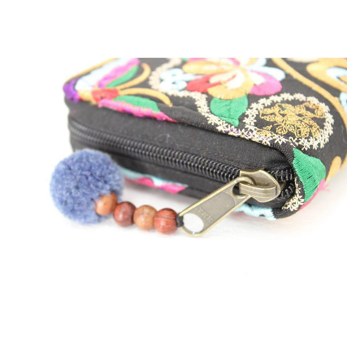 Bali Flower Embroidered Wallet - Thailand