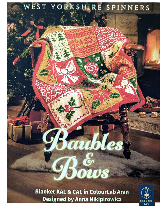 Baubles & Bows Christmas Blanket by Anna Nikipirowicz - Knit or Crochet!