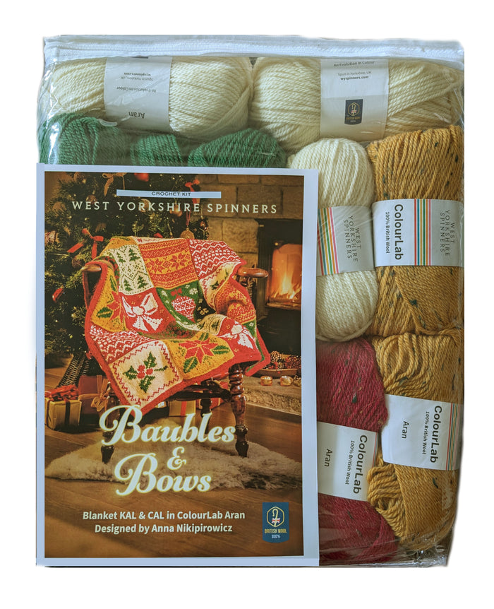 Baubles & Bows Christmas Blanket by Anna Nikipirowicz - Knit or Crochet!