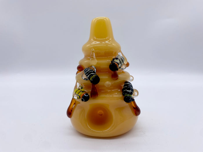 Bee Hive Glass Hand Pipe