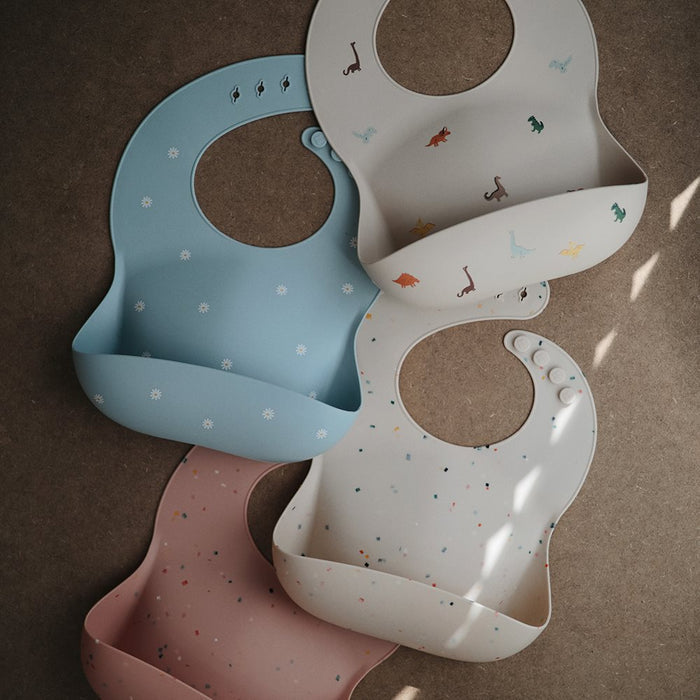 Mushie - Bib - Silicone - Dinosours - Lifestyle Cut 2