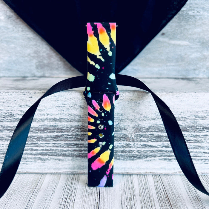 Black Tie Dye Print Silicone Band For Samsung Watch - Fancy Bands