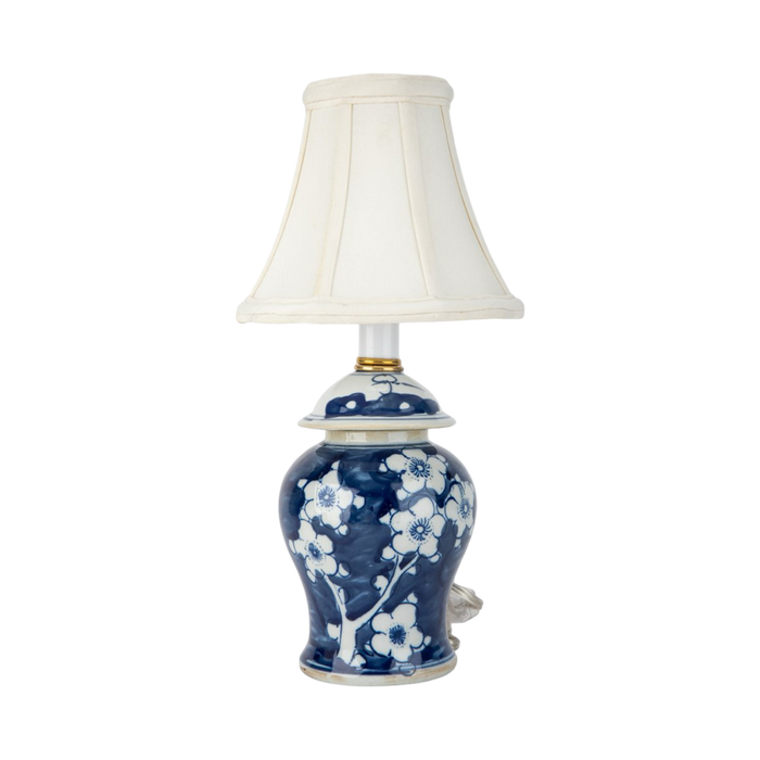 Blue Floral Jar Tiny Lamp
