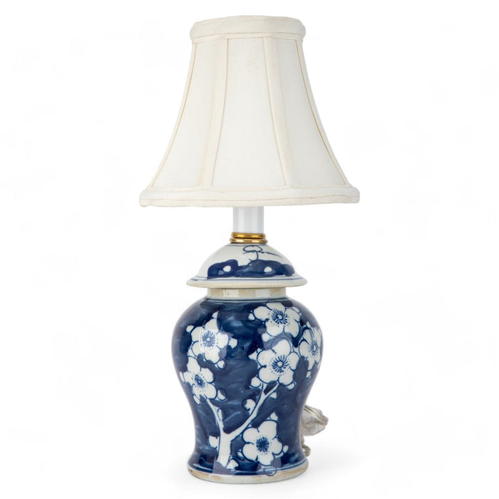 Blue Floral Jar Tiny Lamp