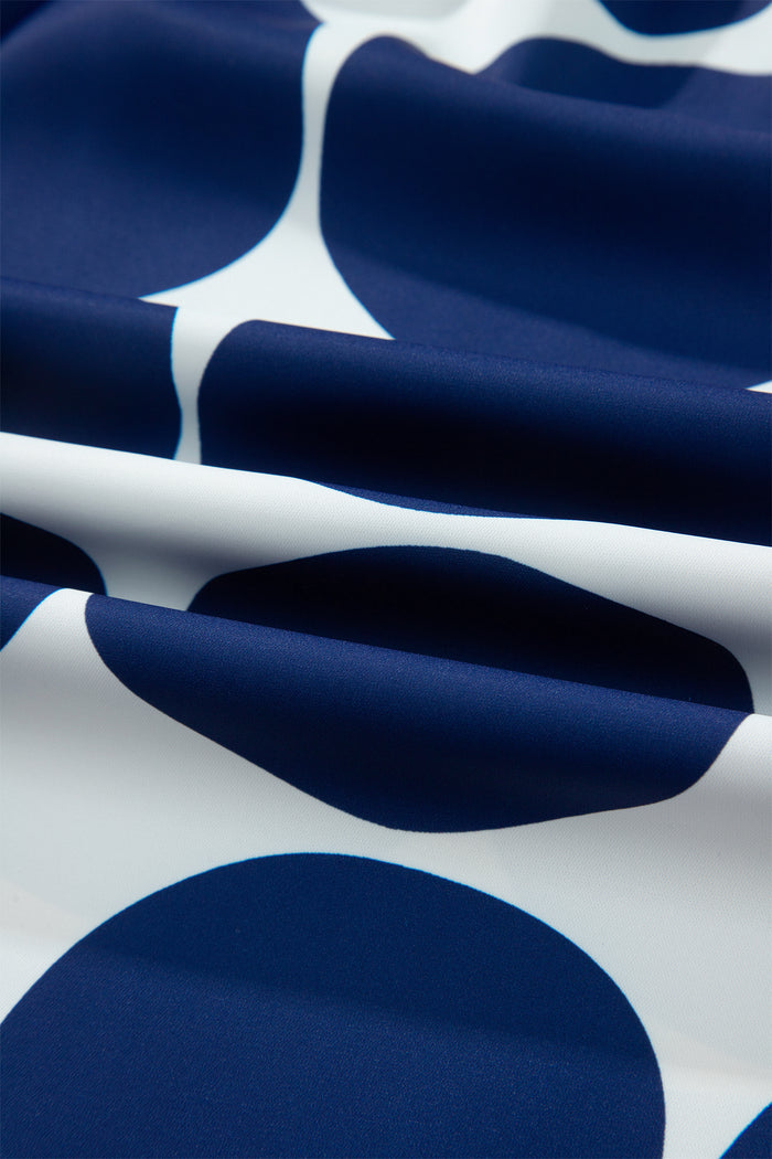 Blue Polka Dot Print Frilled Round Neck Shift Tank Top 🇺🇸