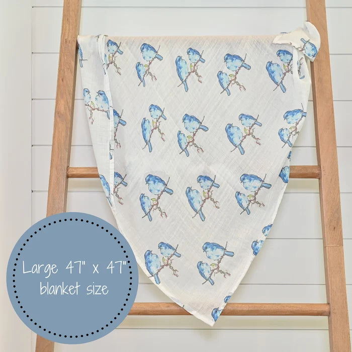 Bluebird Swaddle Blanket