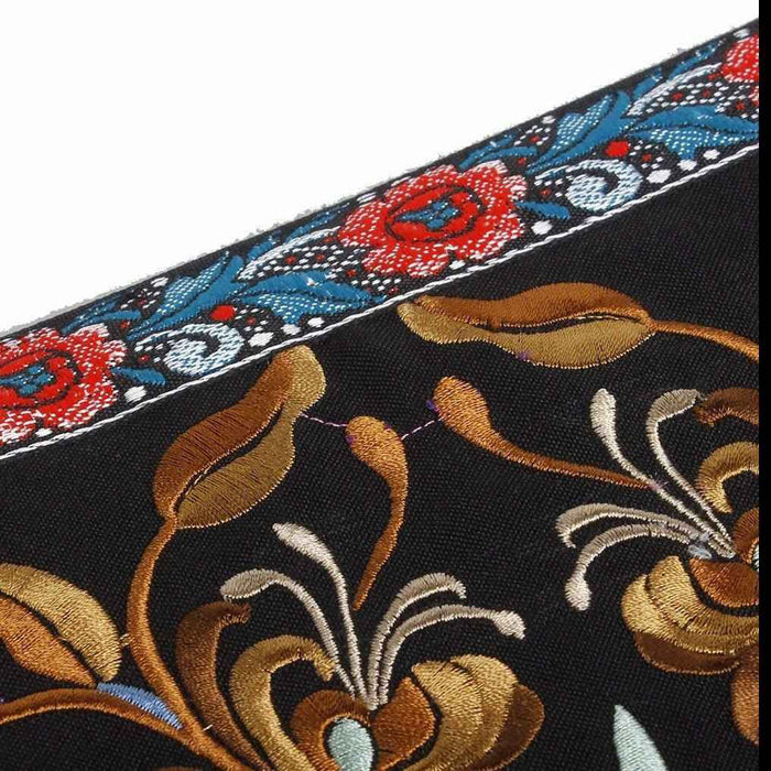 Botanica Embroidered Wristlet with PomPoms - Thailand