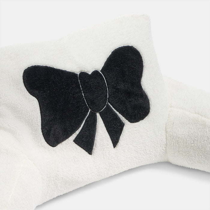 Bow Embroidered Teddy Cuddle Cushion 🇬🇧