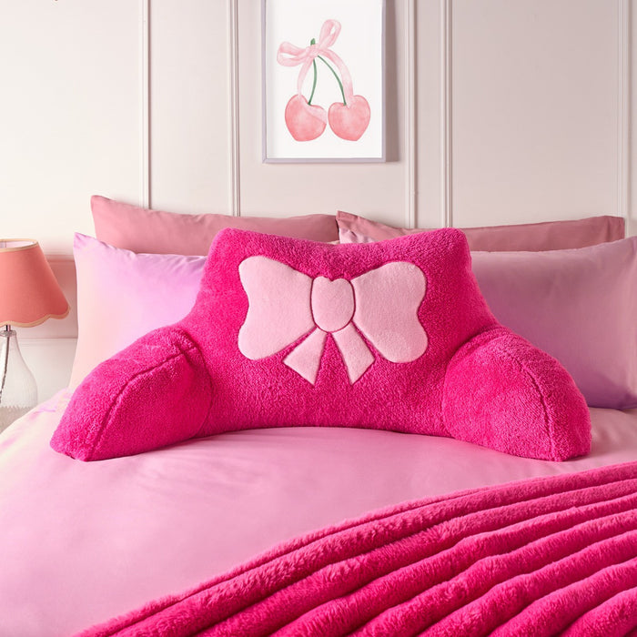 Bow Embroidered Teddy Cuddle Cushion 🇬🇧