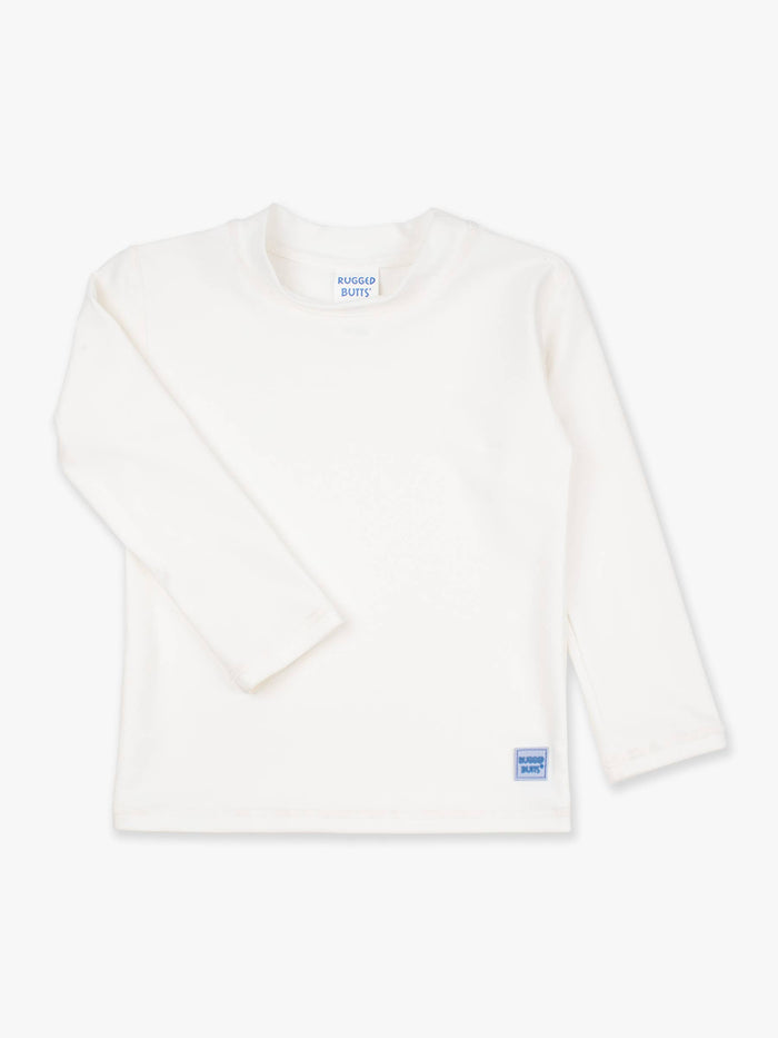 Boys White Long Sleeve Rash Guard