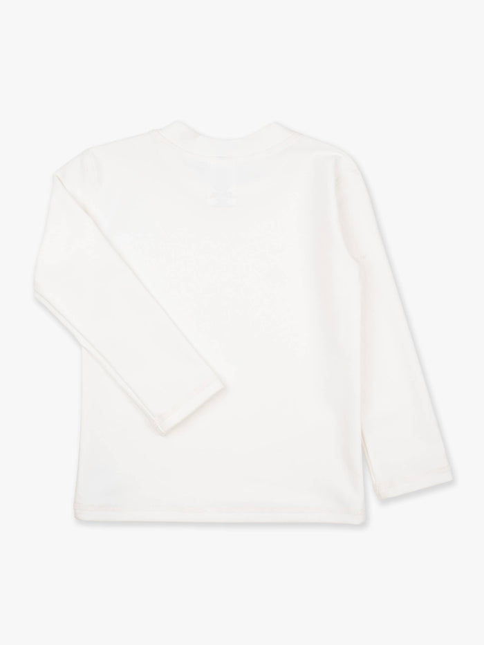 Boys White Long Sleeve Rash Guard