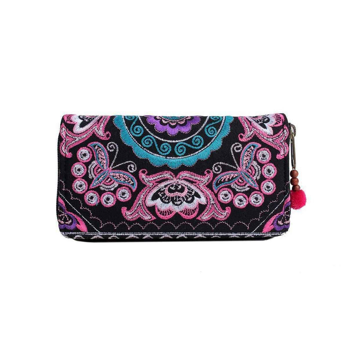 Butterfly Embroidered Wallet - Thailand