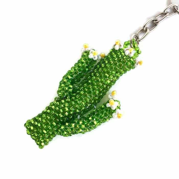 Cactus Seed Bead Key Chain - Guatemala