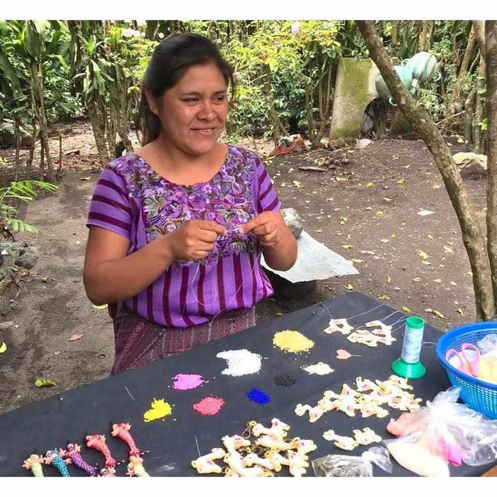 Cactus Seed Bead Key Chain - Guatemala