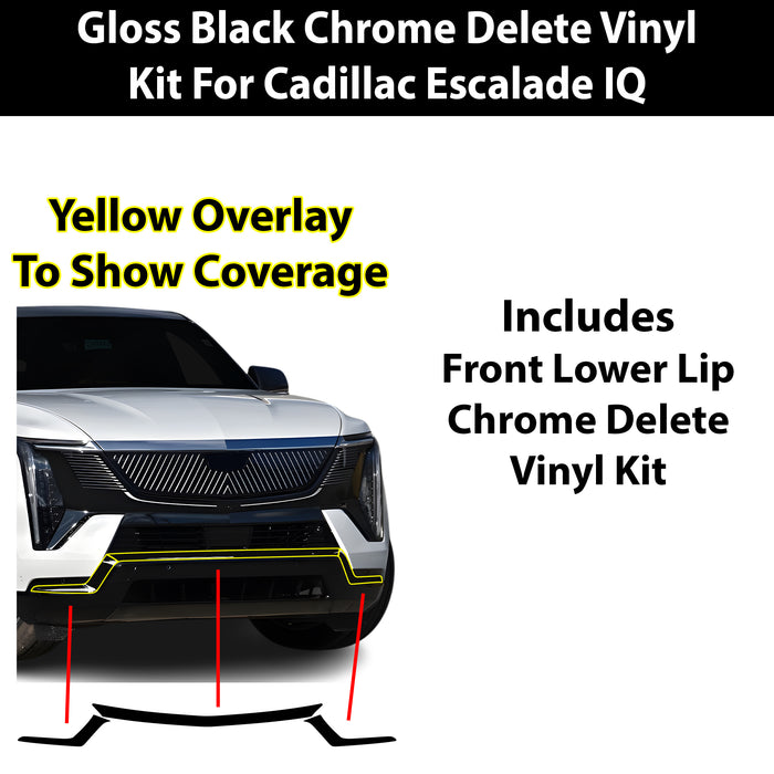 Fits Cadillac Escalade IQ 2025-2026 Vinyl Chrome Delete Grille Blackout Decal Stickers Overlay Film - Bogar Tech Designs