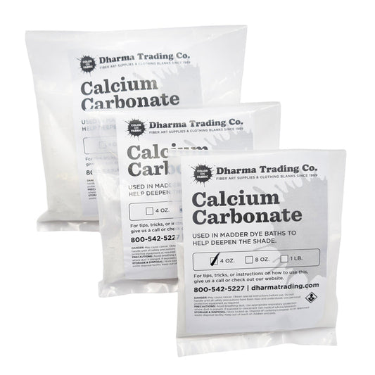plastic bags filled with whited powdered calcium carbonate