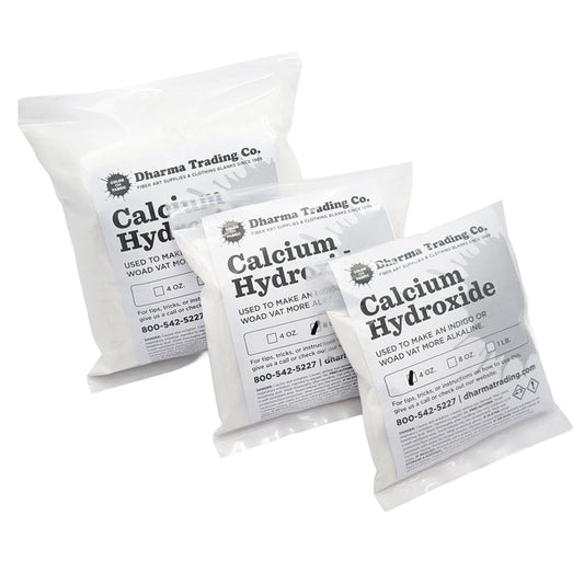 Plastic bags filled with white calcium hydroxide powder