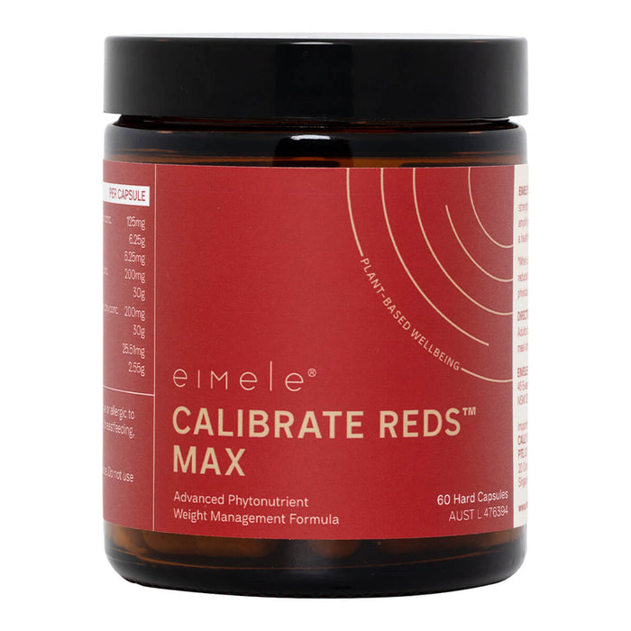 60 capsules jar eimele Calibrate Reds Max, advanced phytonutrient weight management supplements.