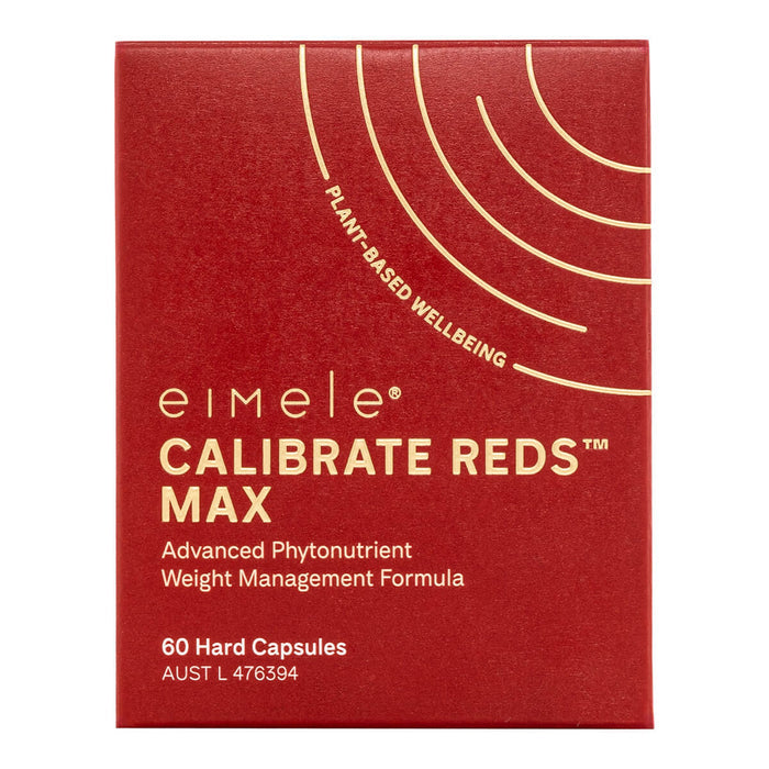 60 capsules box eimele Calibrate Reds Max, advanced phytonutrient weight management supplements.