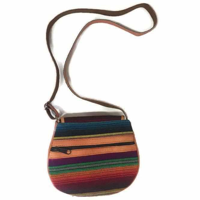 Camila Leather Huipil Crossover Purse - Guatemala