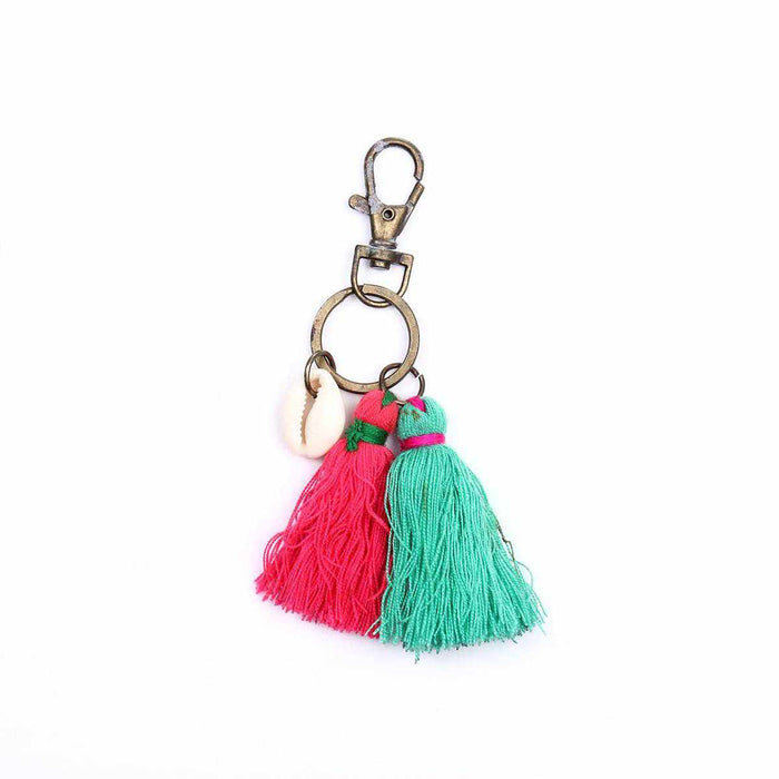 Campana Shell Tassel Zipper Pull | Handmade Keychain from Thailand