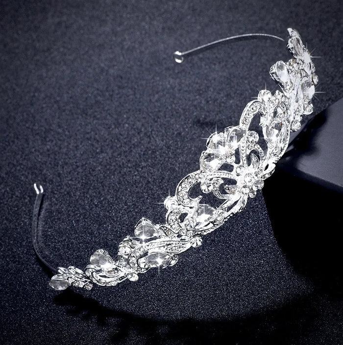 Wedding Hair Accessories - Rhinestone Bridal Tiara - Available in Silver and Yellow Gold