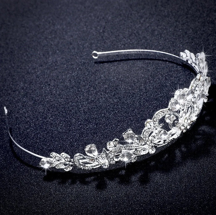 Wedding Hair Accessories - Rhinestone Bridal Tiara - Available in Silver and Yellow Gold
