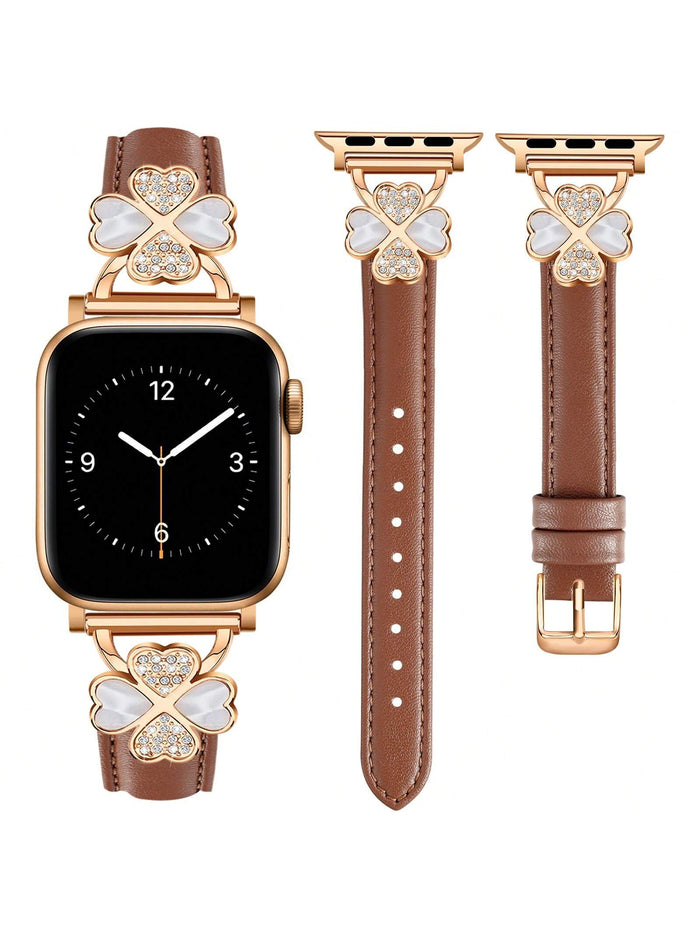 Charmed Clover Leather Band For Apple Watch Multiple Colors Available â Charmed Clover Leather Collection â¨ Where Elegance Meets Everyday Wear â¨ Timeless.