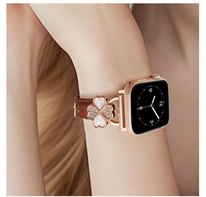 Charmed Clover Leather Band For Apple Watch Multiple Colors Available â Charmed Clover Leather Collection â¨ Where Elegance Meets Everyday Wear â¨ Timeless.
