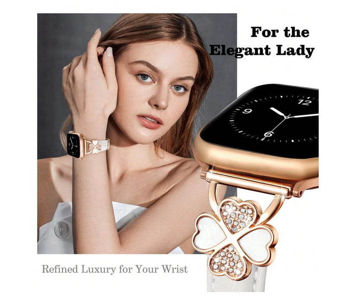 Charmed Clover Leather Band For Apple Watch Multiple Colors Available â Charmed Clover Leather Collection â¨ Where Elegance Meets Everyday Wear â¨ Timeless.